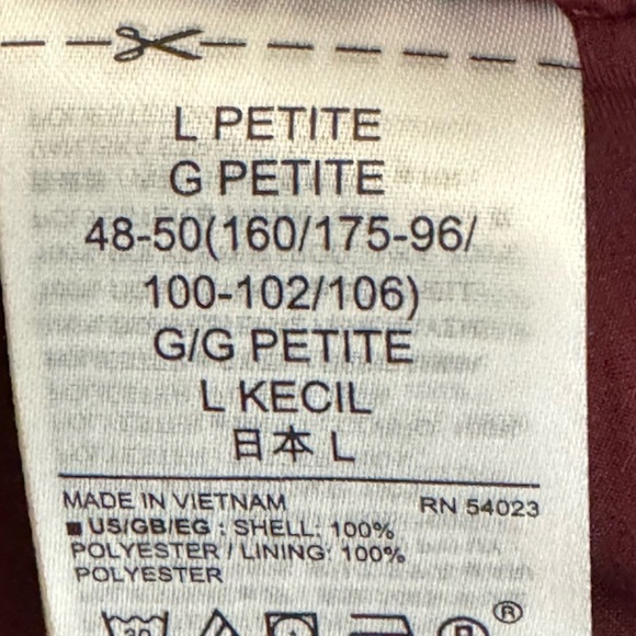 GAP Recycled Blouson Sleeve‎ Mini Dress in Shiraz Red Size Large Petite - Picture 6 of 7